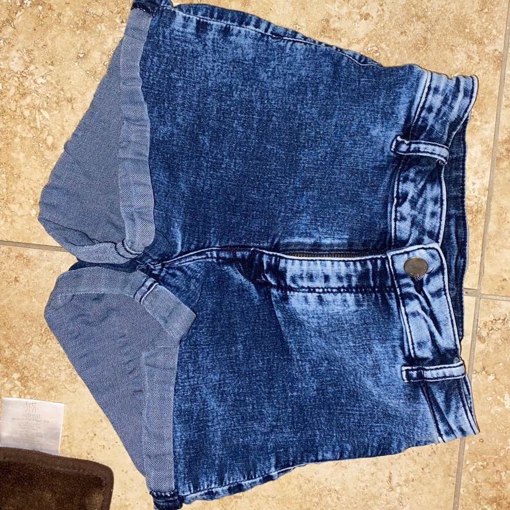 High Waisted Blue Denim Shorts